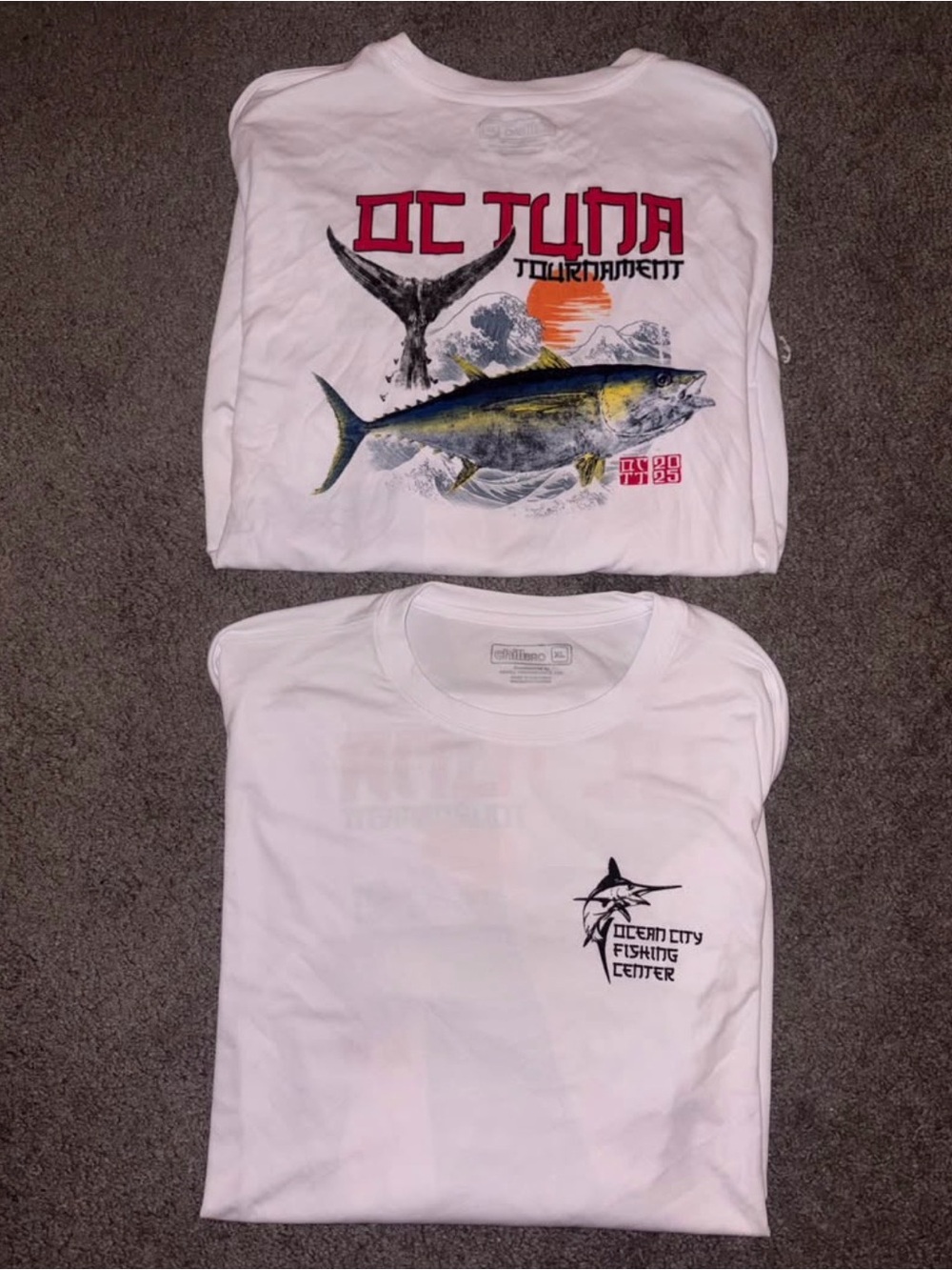 🎣 2 Brand New Ocean City Fishing Performance Shirts – XL 🎣